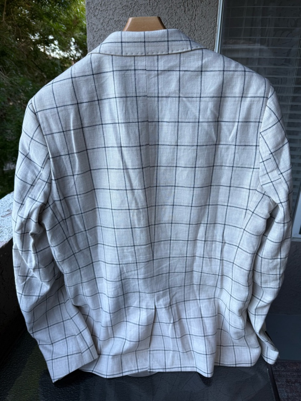 Men's Windowpane Two-Piece Suit - beige-blue lines size skinny 42 - Picture 7 of 16